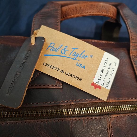 Paul & Taylor Genuine Leather Laptop Bag/Briefcase - Picture 3 of 16